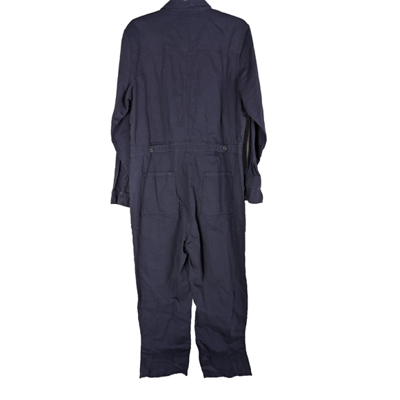 Outerknown S.E.A. Long Sleeve Organic Cotton Linen Jumpsuit Navy Sz L Coverall - Picture 3 of 11